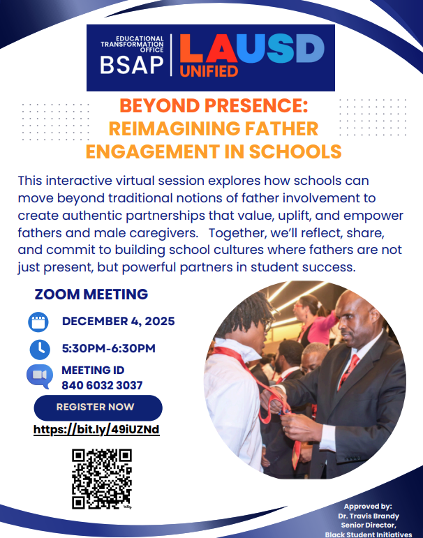 Father Engagement workshop flyer