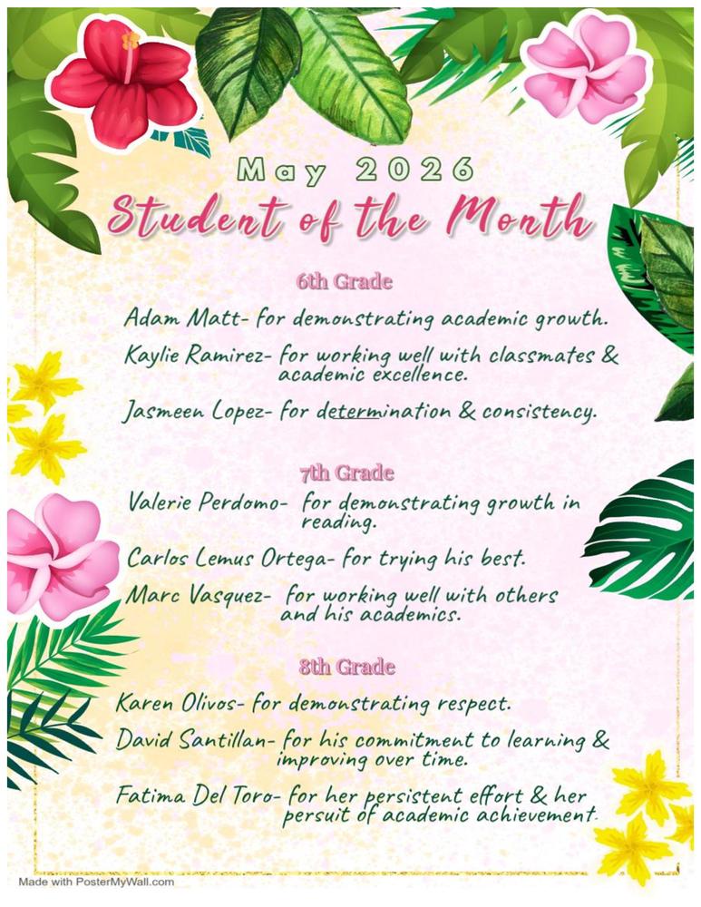 student of the month