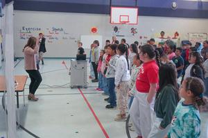 Sarah Doran teaches students an airborne cadence