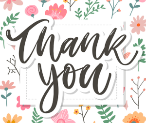 Thank You with a colorful floral border