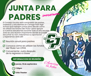 Parent Meeting after Back to School espanol