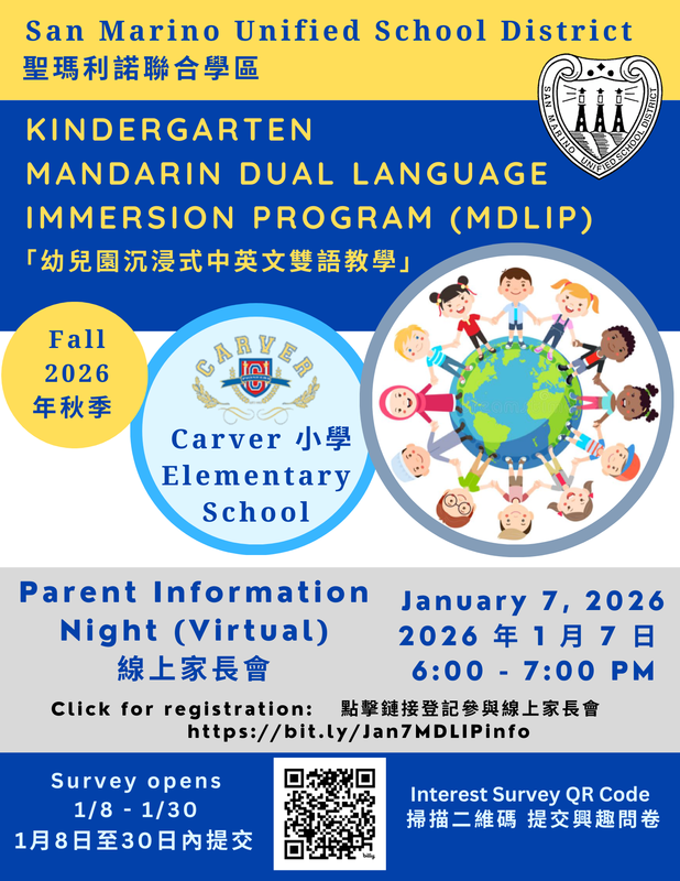 Kindergarten Mandarin Dual Language Immersion Program (MDLIP)