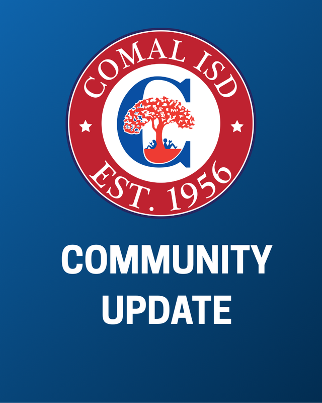 Community Update with Comal ISD logo