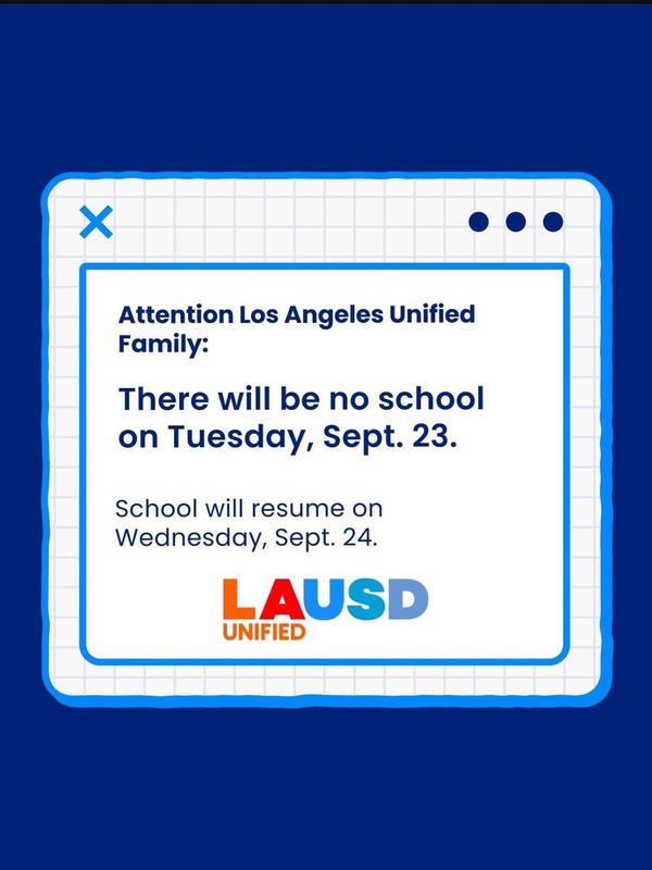 They no school tomorrow September 23rd 2025