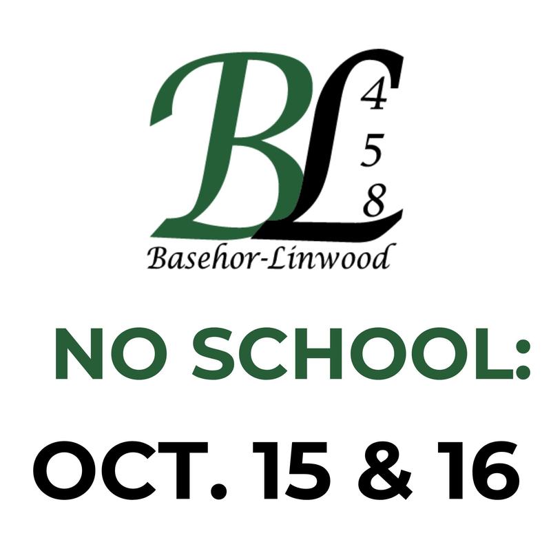 No school Oct. 15 and 16