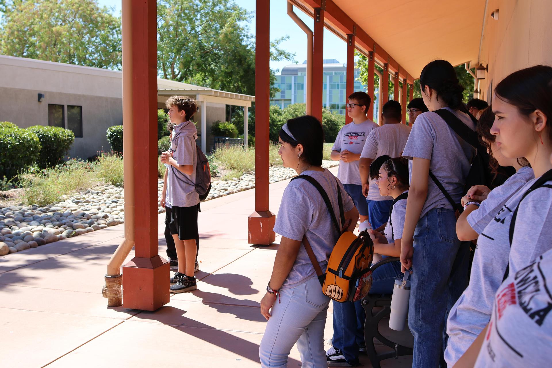 freshmen and staff participating in the summer bridge program
