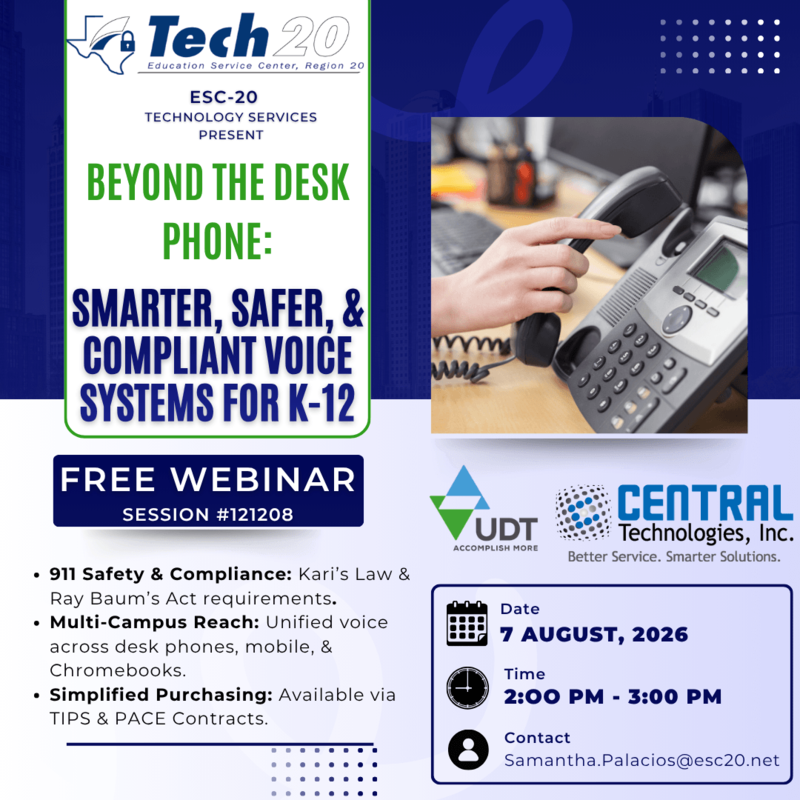 **VIRTUAL** Beyond the Desk Phone: Smarter, Safer, & Compliant Voice Systems for K-12