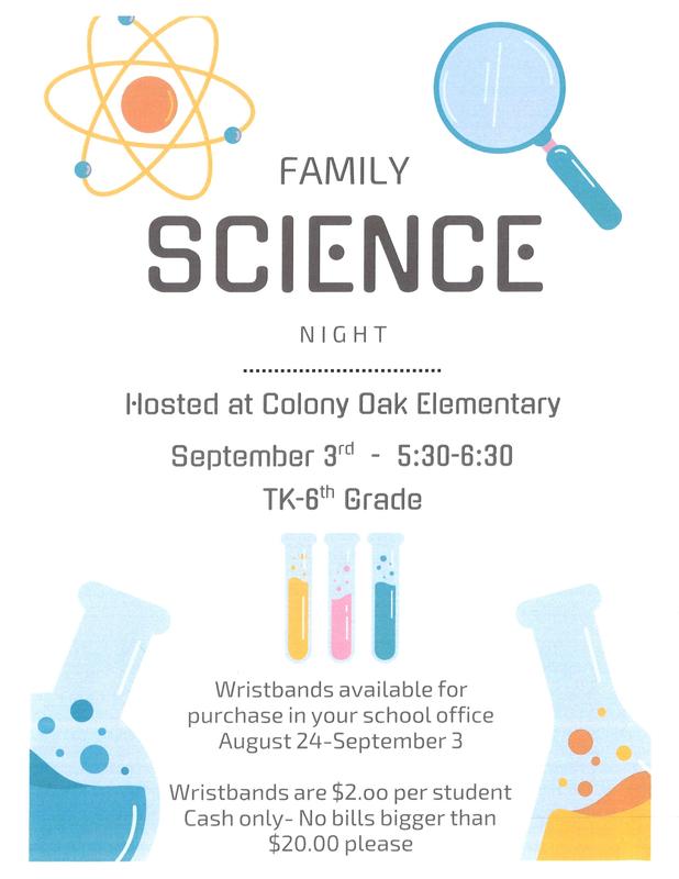 Family Science Night Sept. 3, 2026