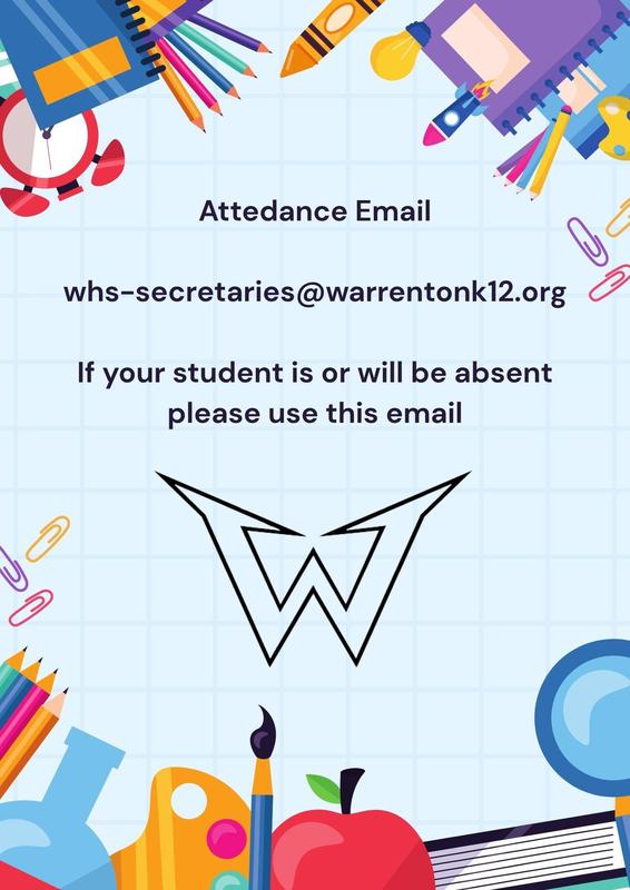 attendance email whs-secretaries@warrentonk12.org