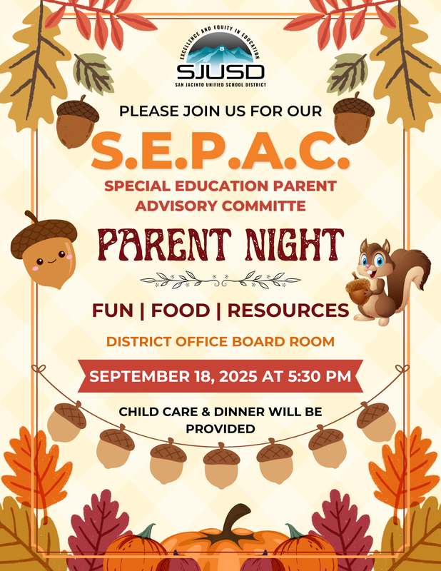 Special Education Parent Advisory Council Meeting Flyer