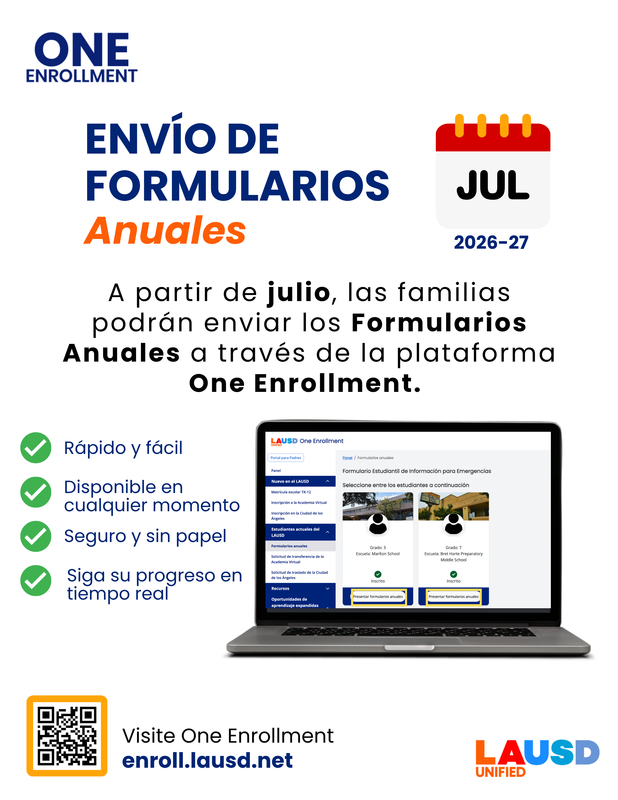 Spanish flyer for annual forms