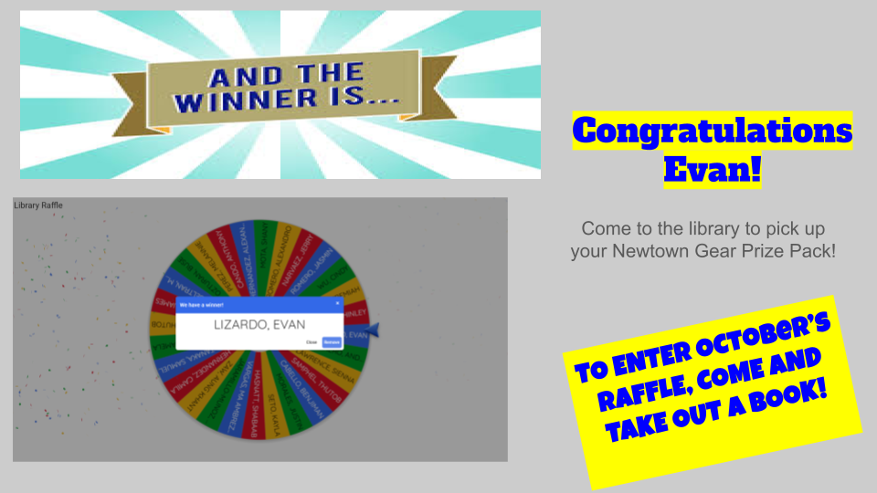 September Library Raffle Winner