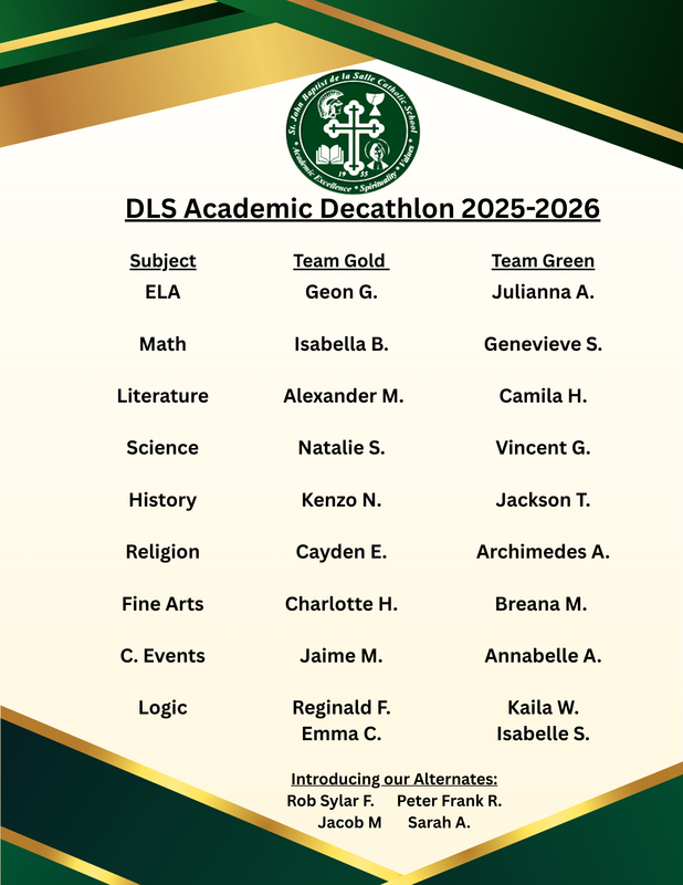 Good Luck to our DLS Academic Decathlon 25' - 26' Featured Photo