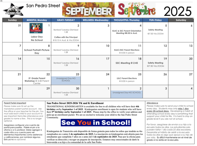 September Calendar