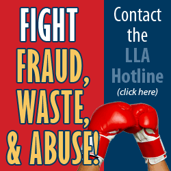 Graphic that says Report Fraud, Wast & Abuse