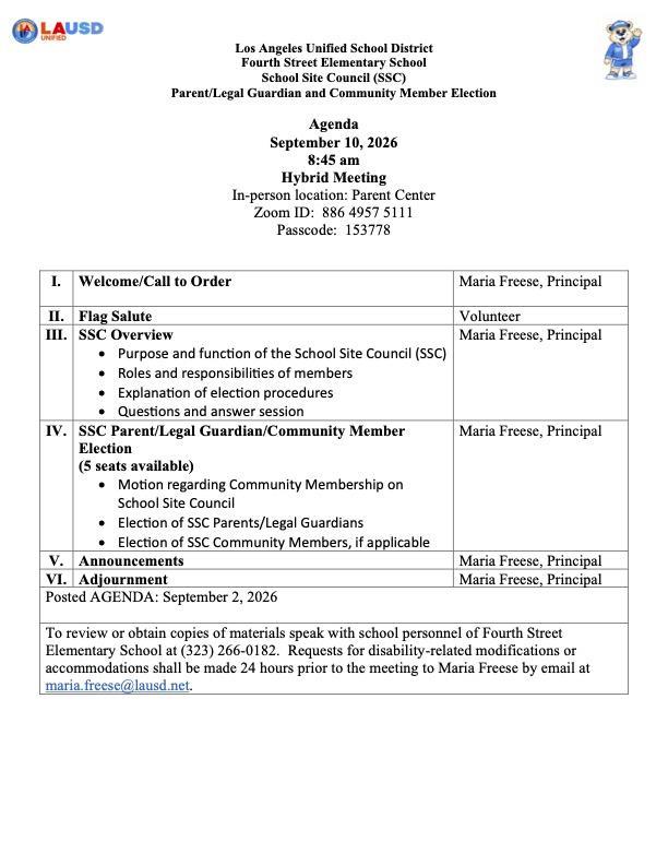 SSC Elections Agenda