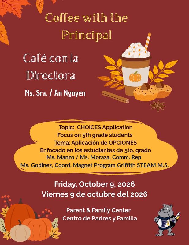 coffee with the principal flyer for parents