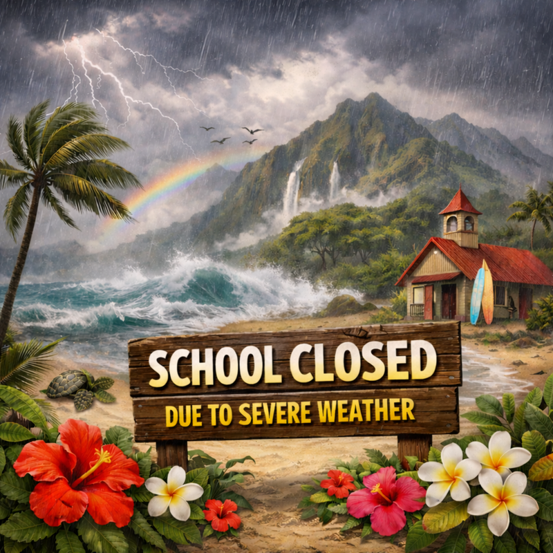 School Closed stormy image