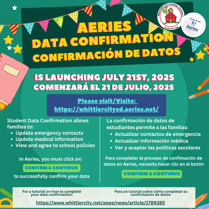 Parent Data Confirmation Flyer