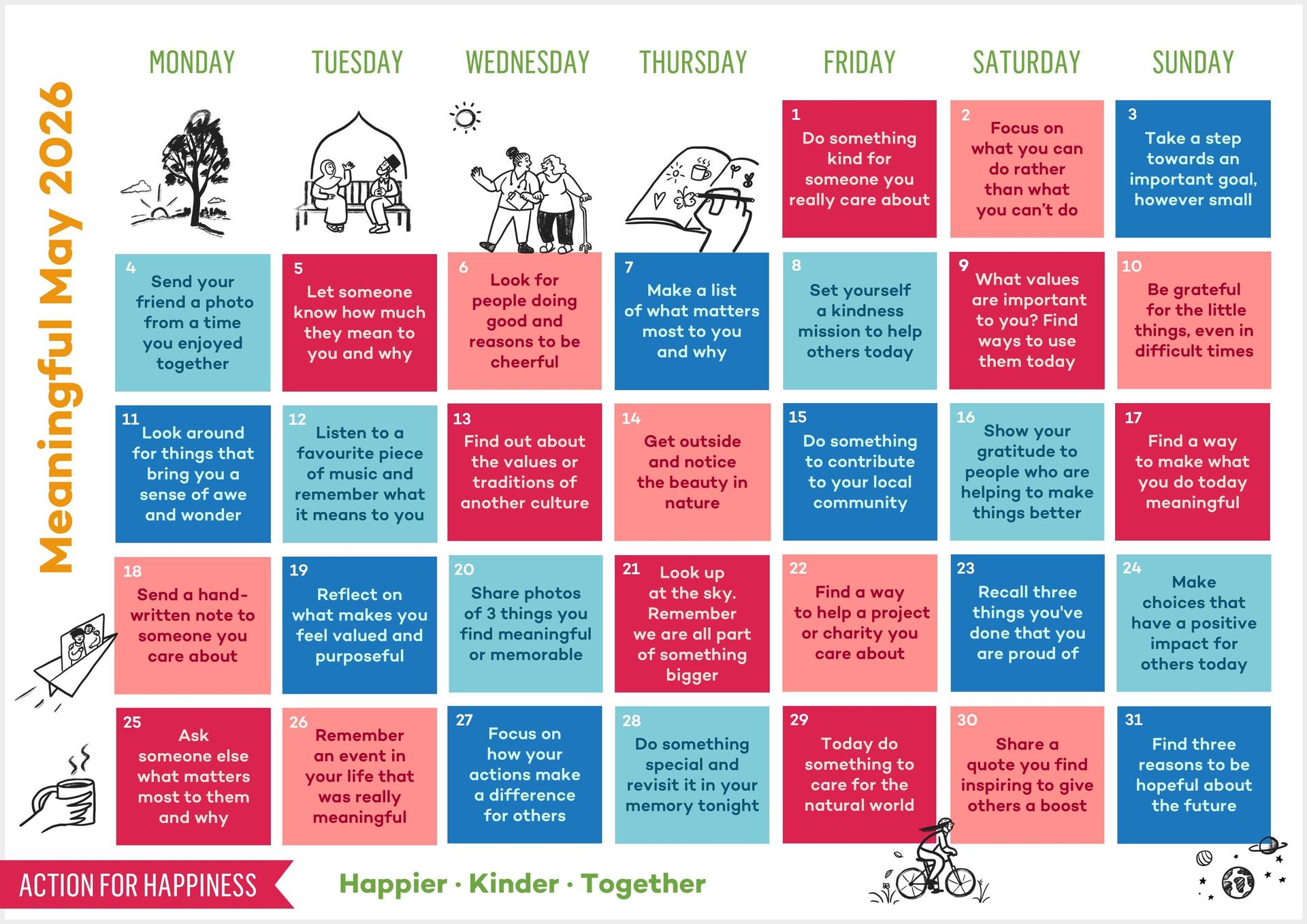 Actions of Happiness Calendar