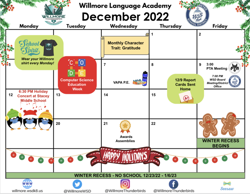 December 2022 Community Calendar