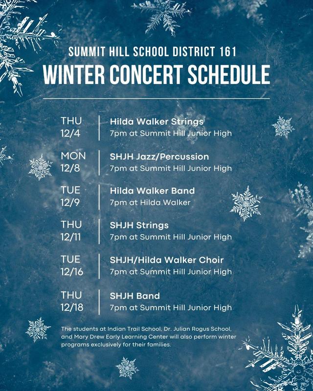Winter Concert Schedule