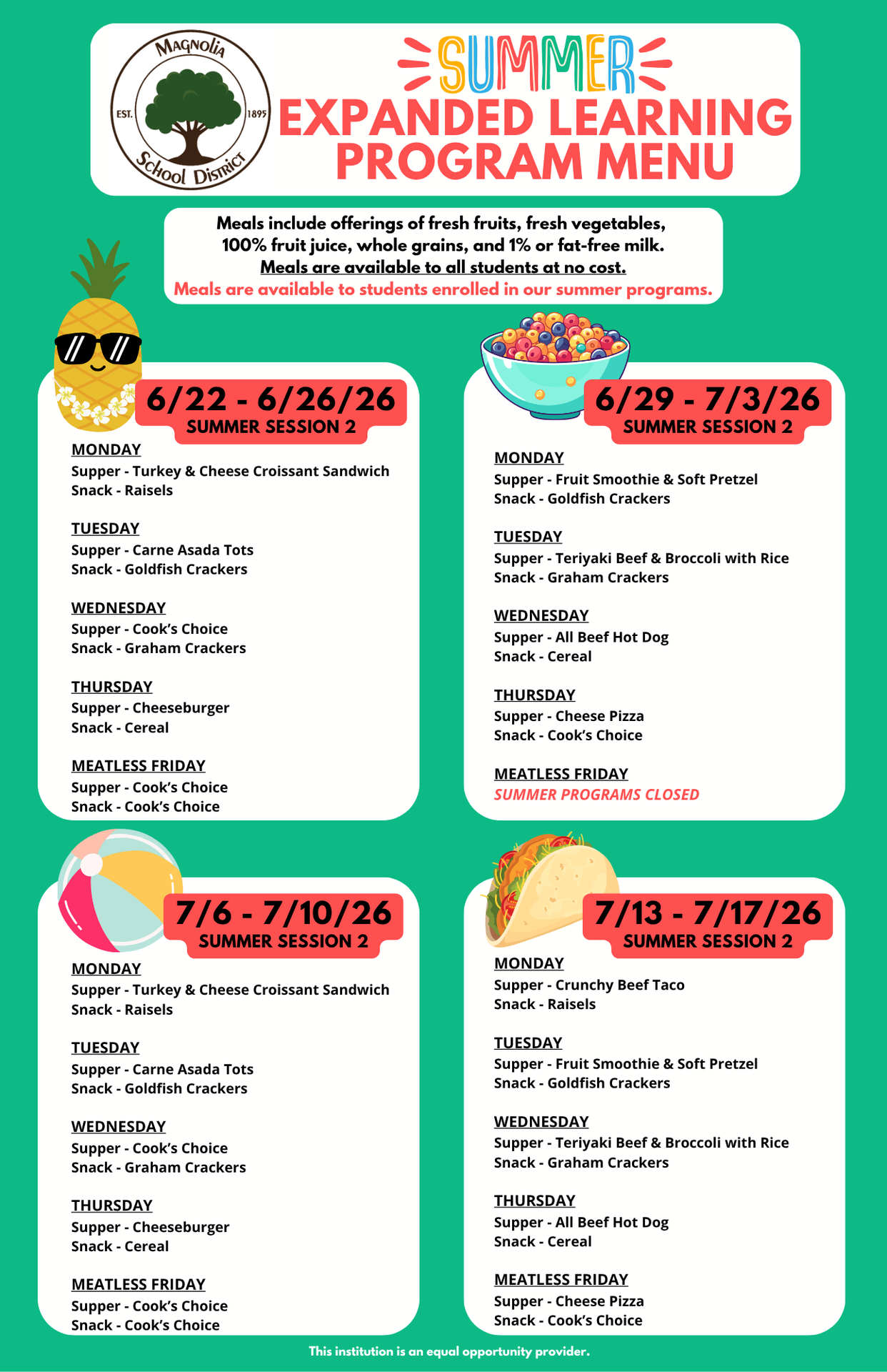 Session 2 Supper and Snack Menu 2026 updated