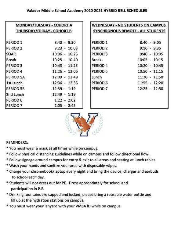 HYBRID BELL SCHEDULE OC. 26, 2020 - CLICK HEER