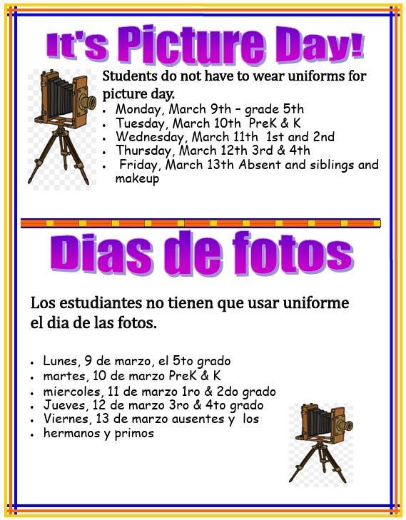 Picture Day flyer