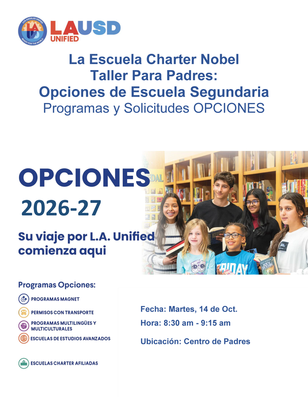 Taller Para Padres - Opciones de Escuela Secundaria 2026-2027 Featured Photo