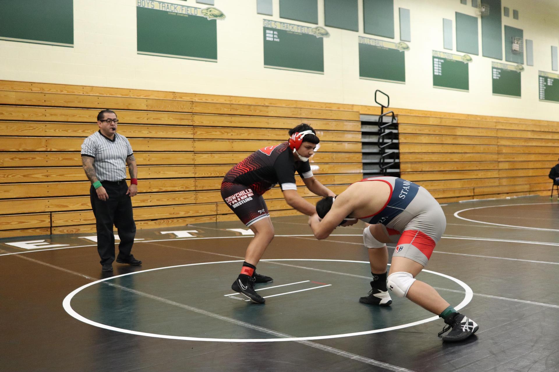 wrestlers in action at the Hawks invitational