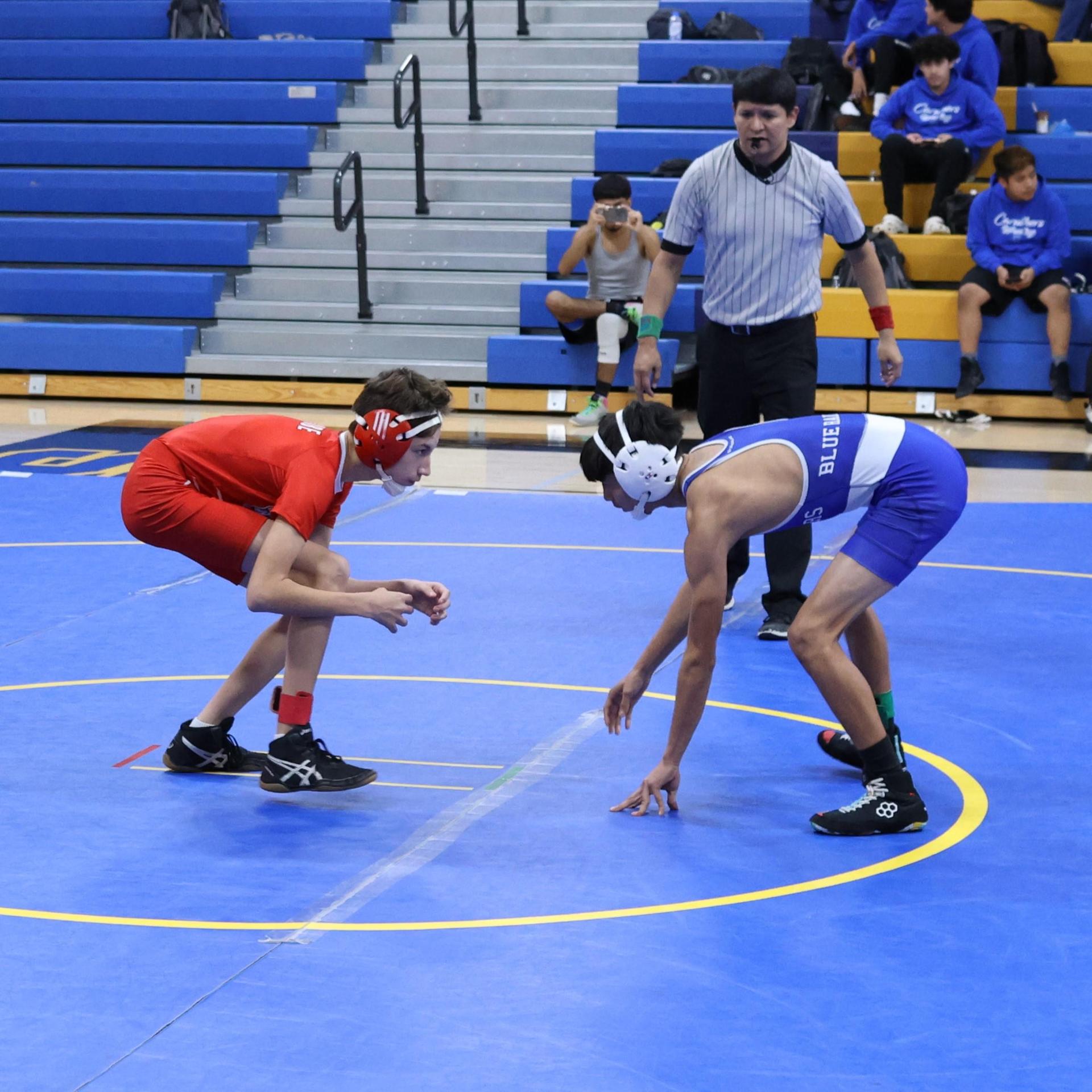 wrestlers in action at parlier