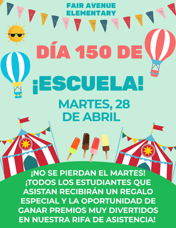 ¡El día 150 de clases! Flyer