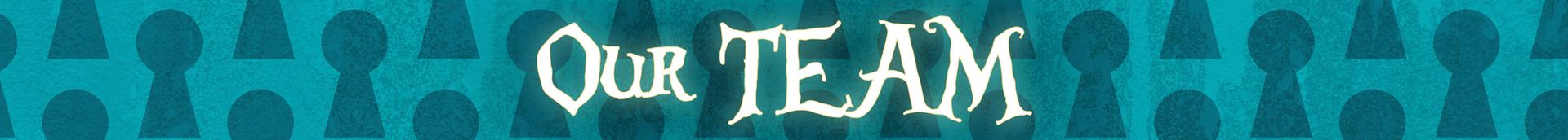 Our Team Divider on blue keyhole background