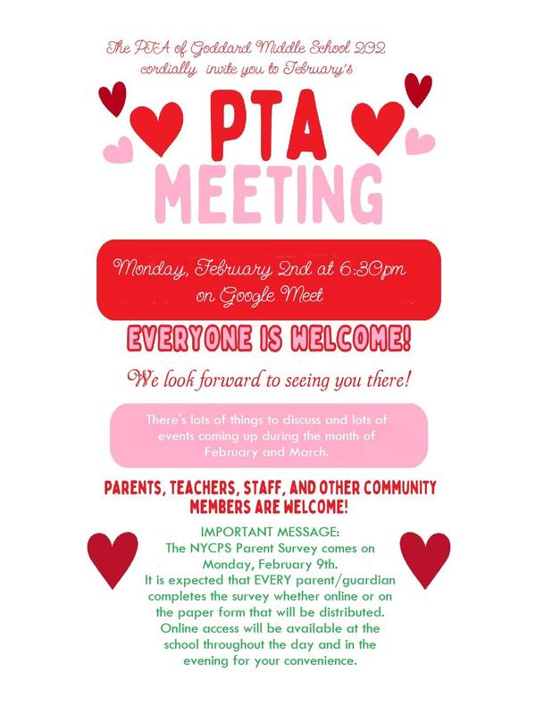 Flyer with February PTA information