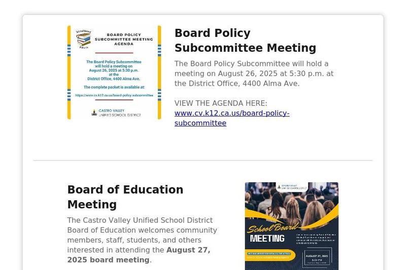 Board Meetings - CVUSD
