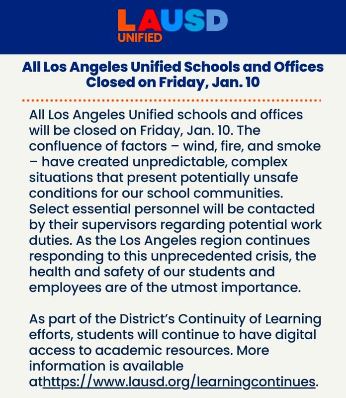 School Closure Flyer 1-10-25