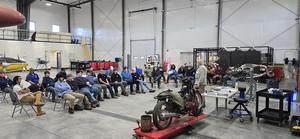 Kevin Cameron talks to Aviation Maintenance Technology students.