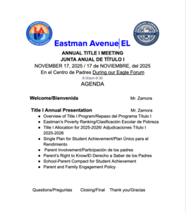 2025-2026 Annual Title I Meeting