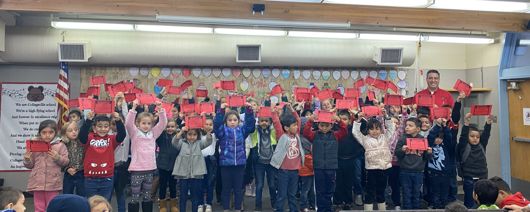 Collegeville student perfect attendance award winners.