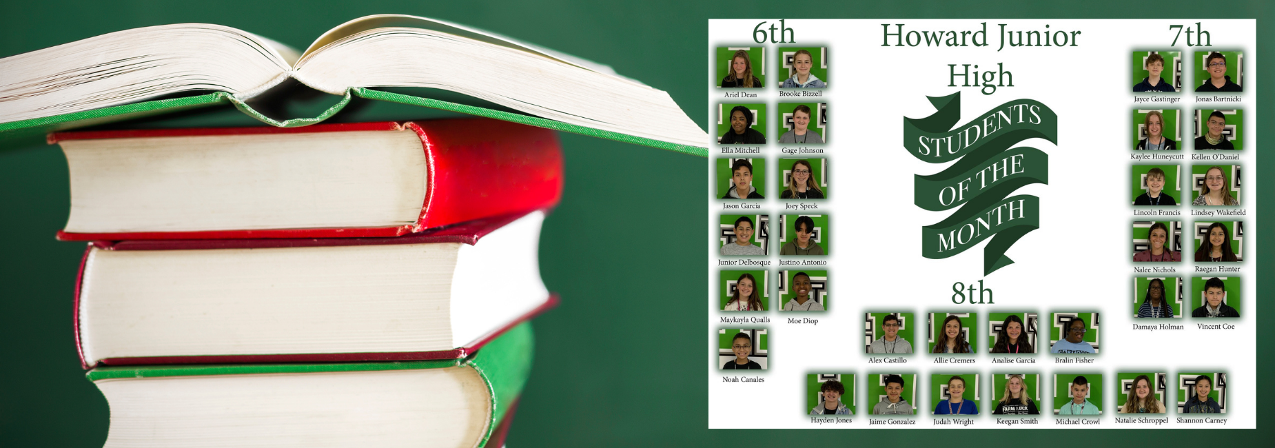 collage of pictures of students of the month