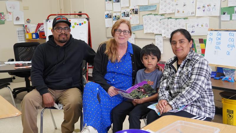 Family and teacher at Dr. Martin Luther King Jr. School in Seaside