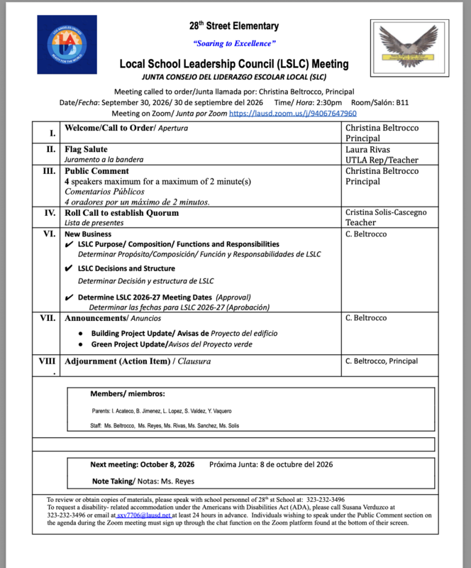 LSLC AGENDA 9-30-26
