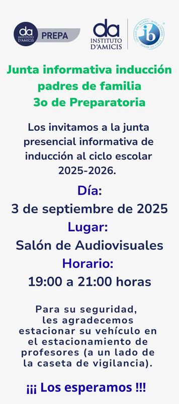 Junta Informativa de Inducción Padres de Familia 3° Prepa