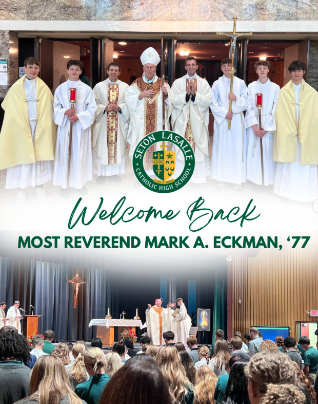welcomed back The Most Reverend Mark A. Eckman, ‘77,