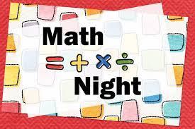 Math Night is February 3 from 6:00-7:00