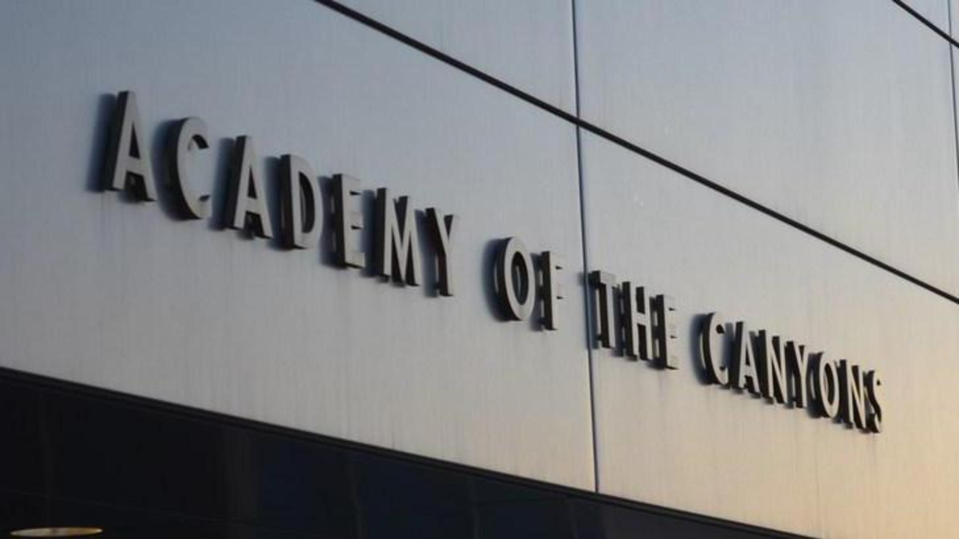 Close up of the Academy of the Canyons building exterior