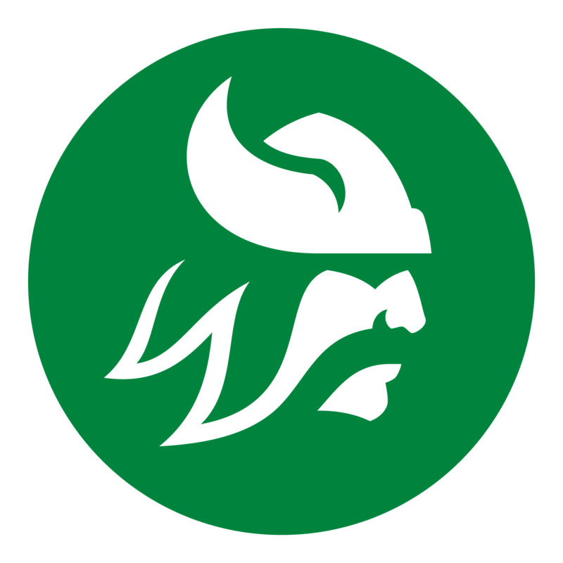 Green and White Viking Head