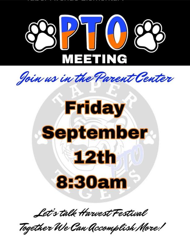 Flyer for PTO meeting on 9-12-25
