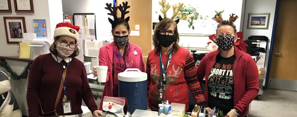 Hart Admin Team bringing cheer to all.